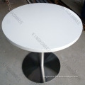 White Acrylic Table, Round Dining Table, Solid Surface Restaurant Table